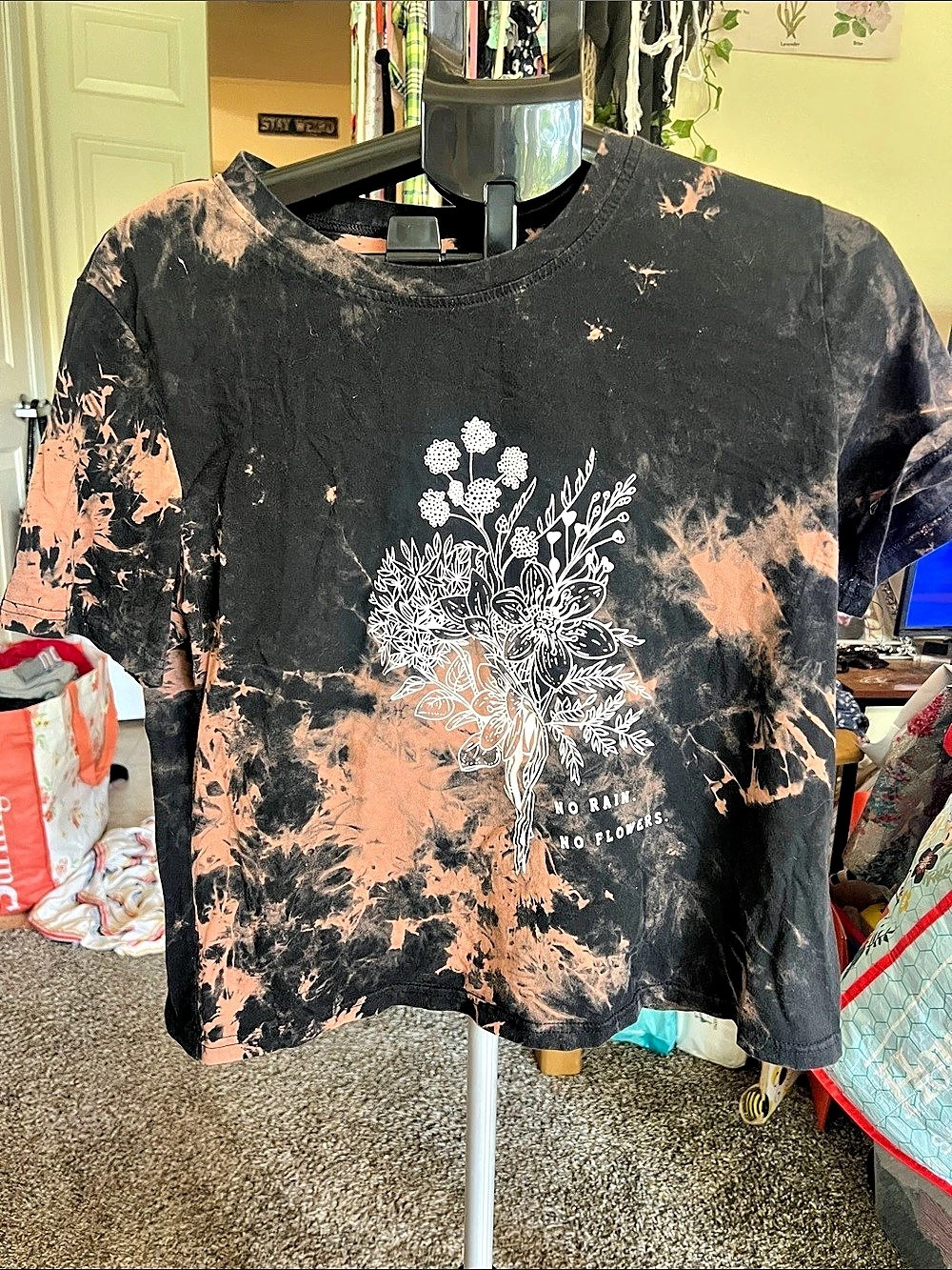 SHEIN Women's Tie-Dye cropped Graphic Tee 1XL